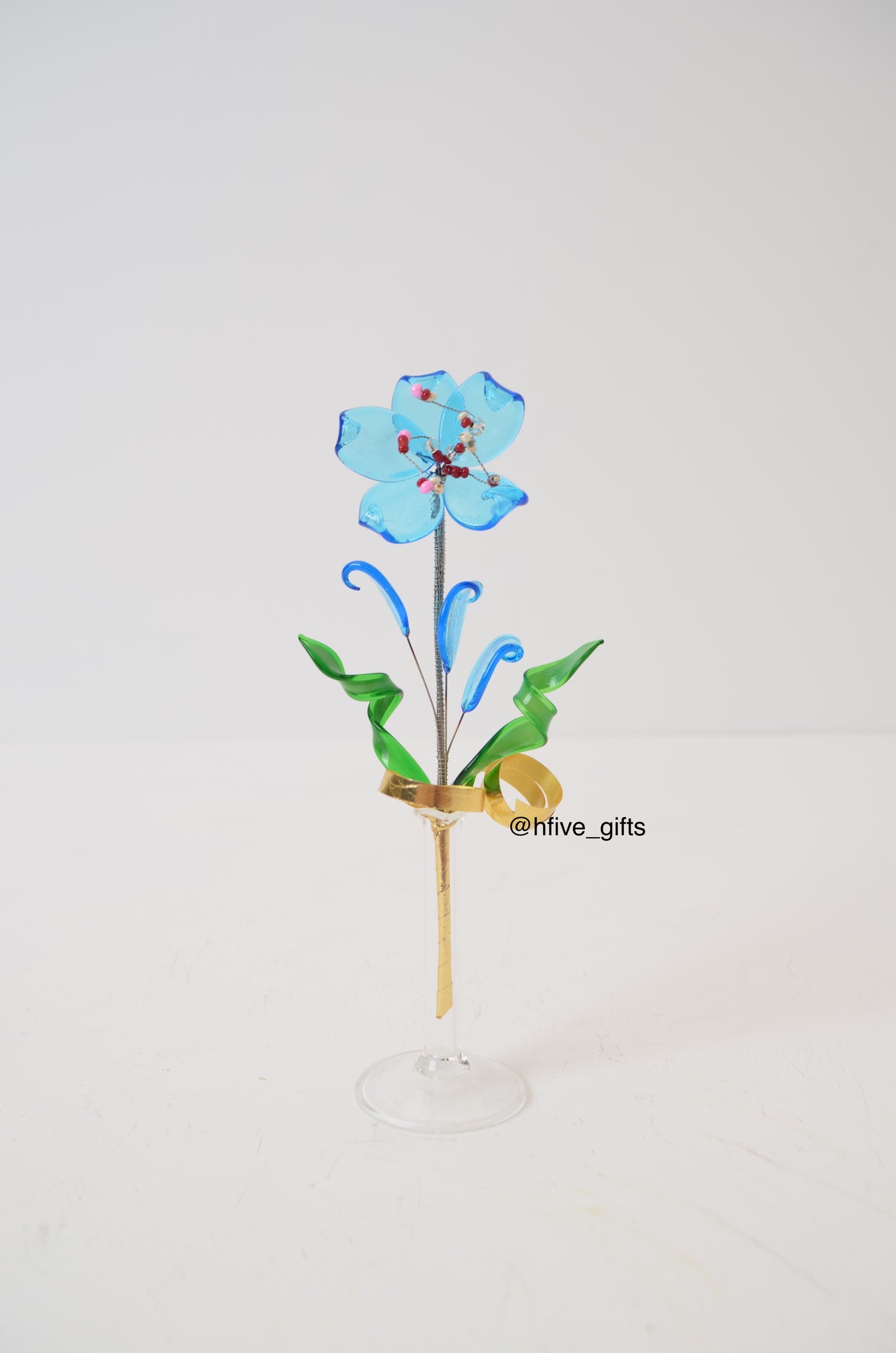 Small Bohemian Crystal Flower - Blue Mix