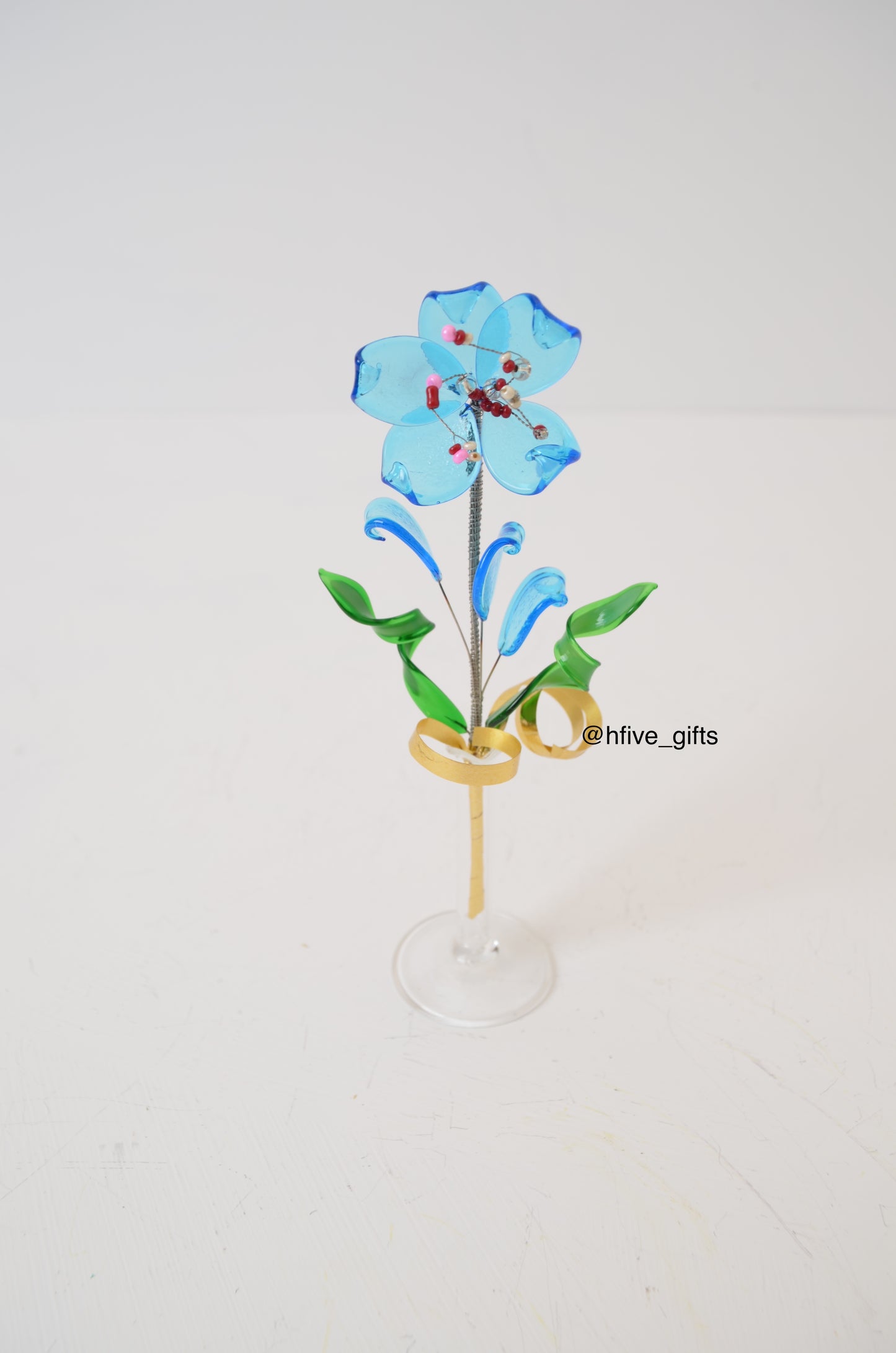 Small Bohemian Crystal Flower - Blue Mix