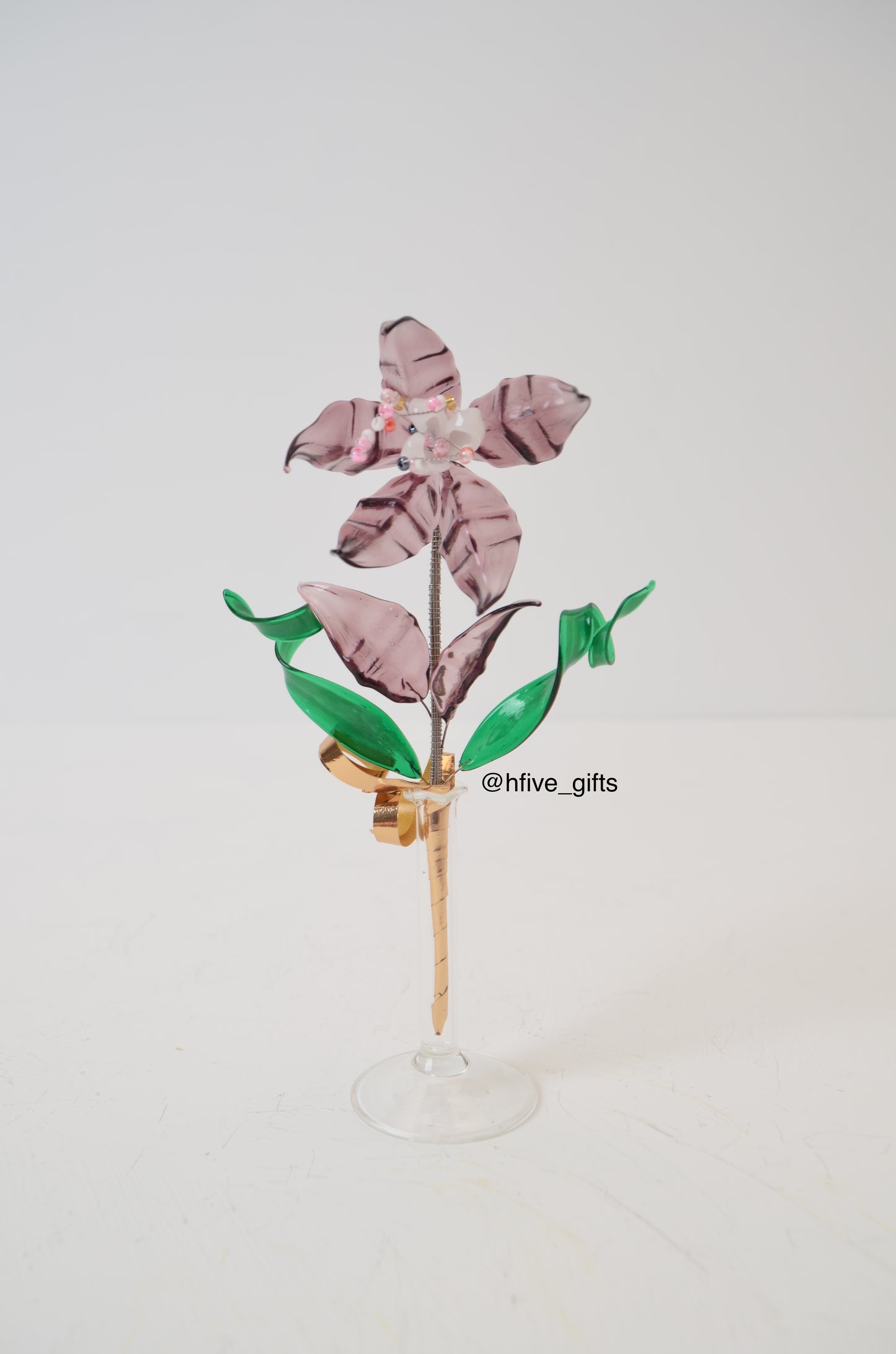 Small Bohemian Crystal Flower - Purple Mix
