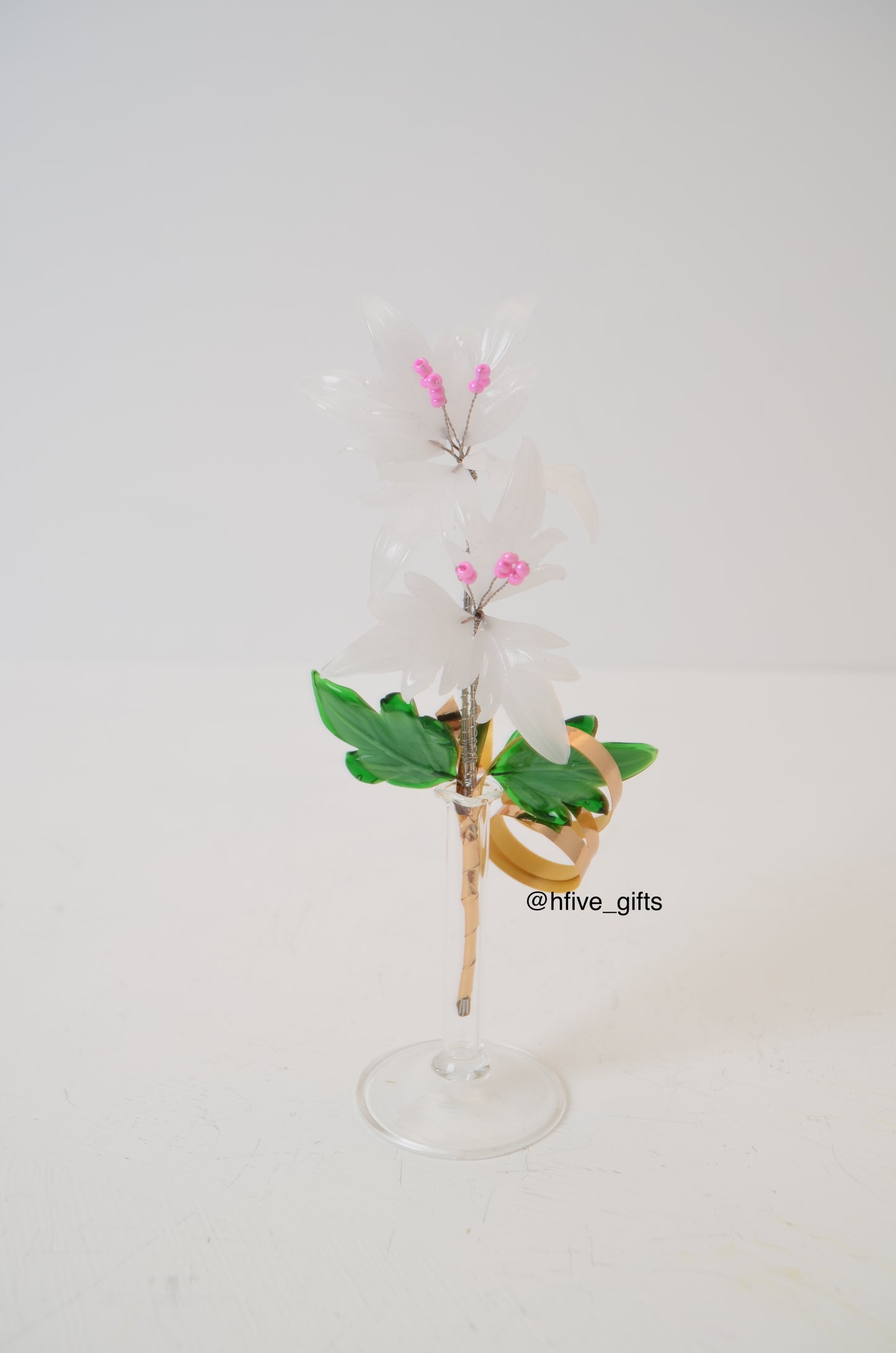 Small Bohemian Crystal Flower - White