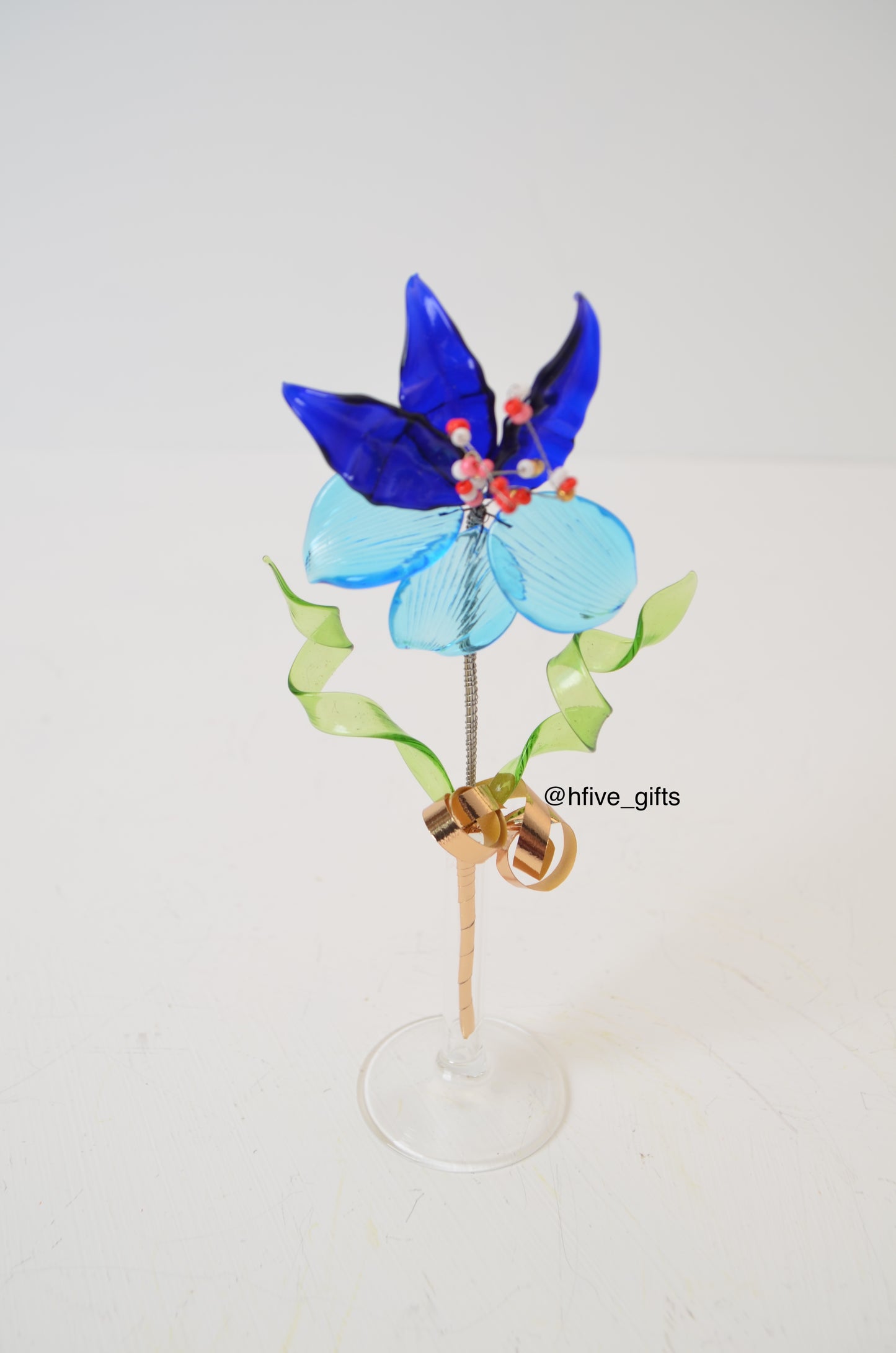 Small Bohemian Crystal Flower - Two Blues