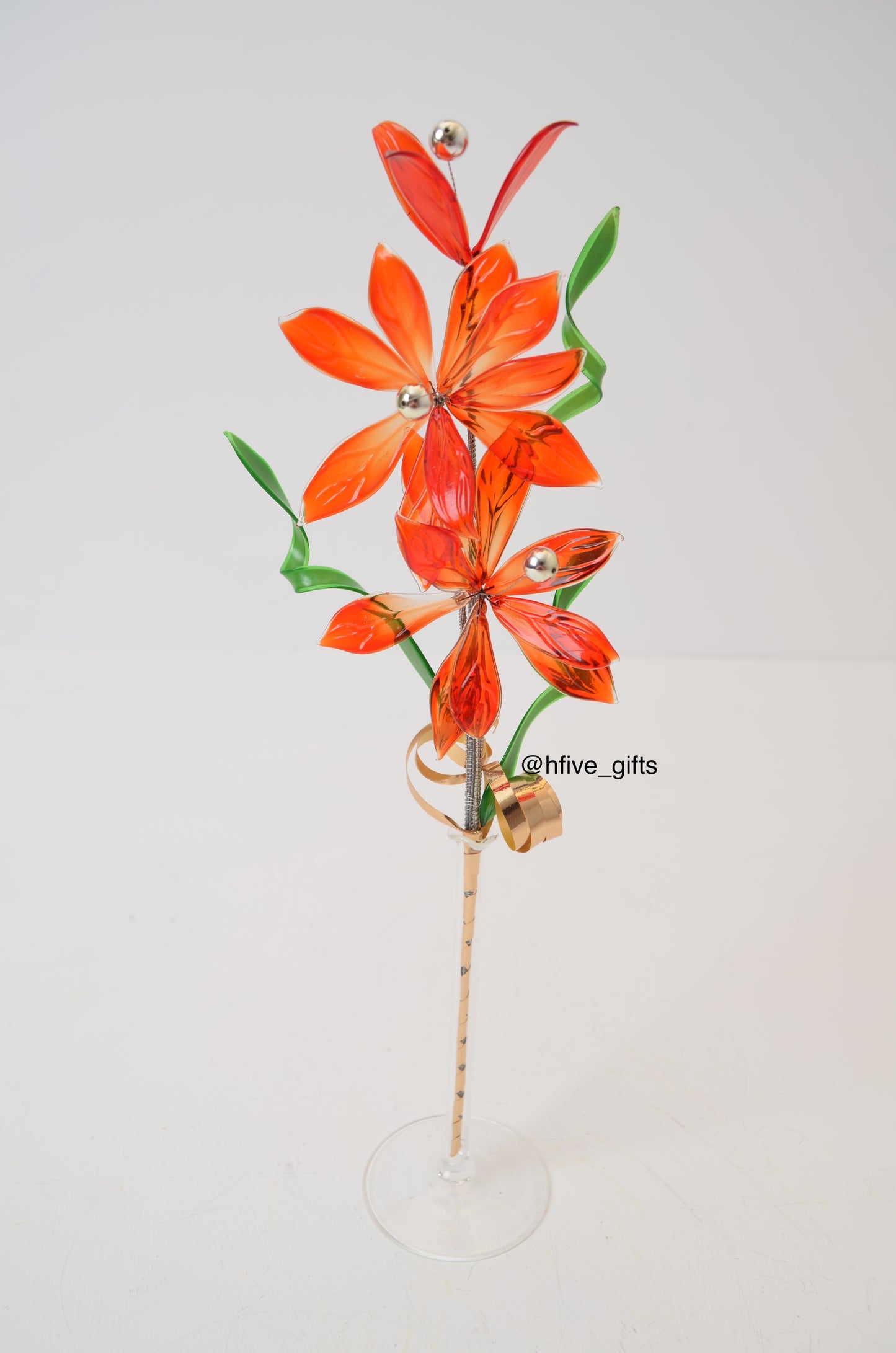 Bohemian Crystal Flower - Orange