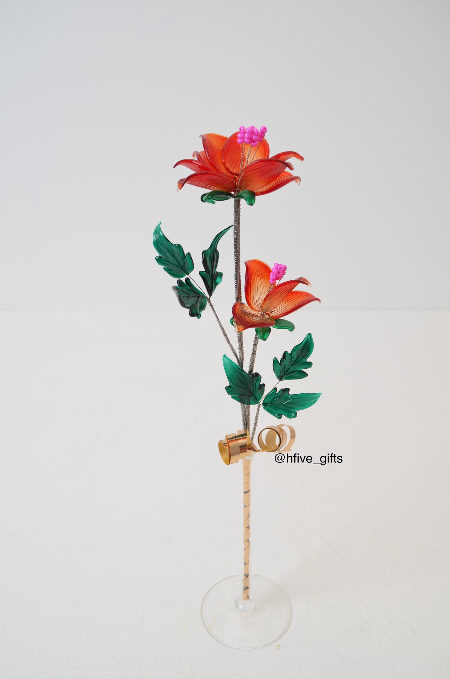 Bohemian Crystal Flower - Red
