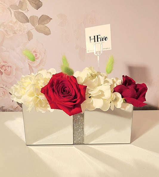 Mirror Box- Hydrangea and Roses